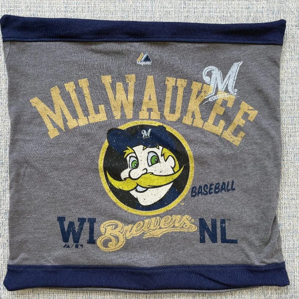 Milwaukee Brewers MLB Baseball reworked T-shirt 16 x 16 Throw pillow cover